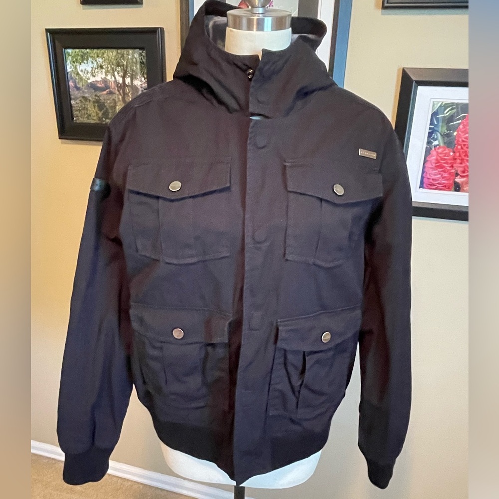 Sean John Light Weight Button Up Jacket With Hood… - image 2